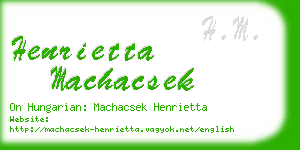 henrietta machacsek business card